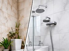 Baño con hongo en paredes y juntas